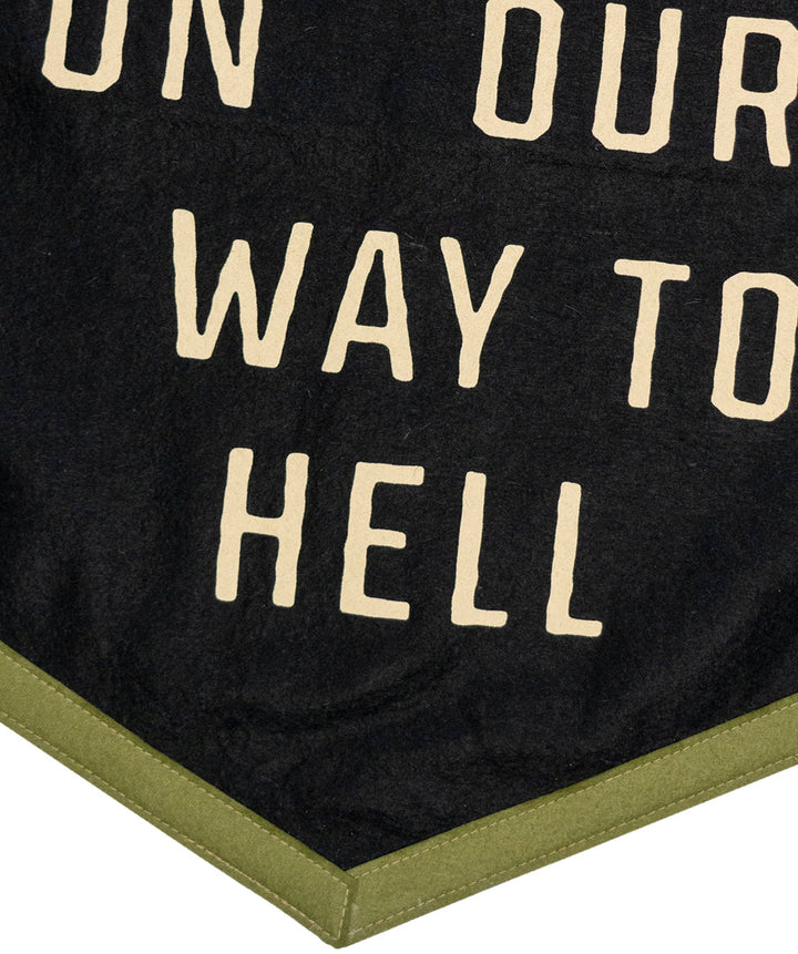 Holding Hands On Our Way To Hell Camp Flag