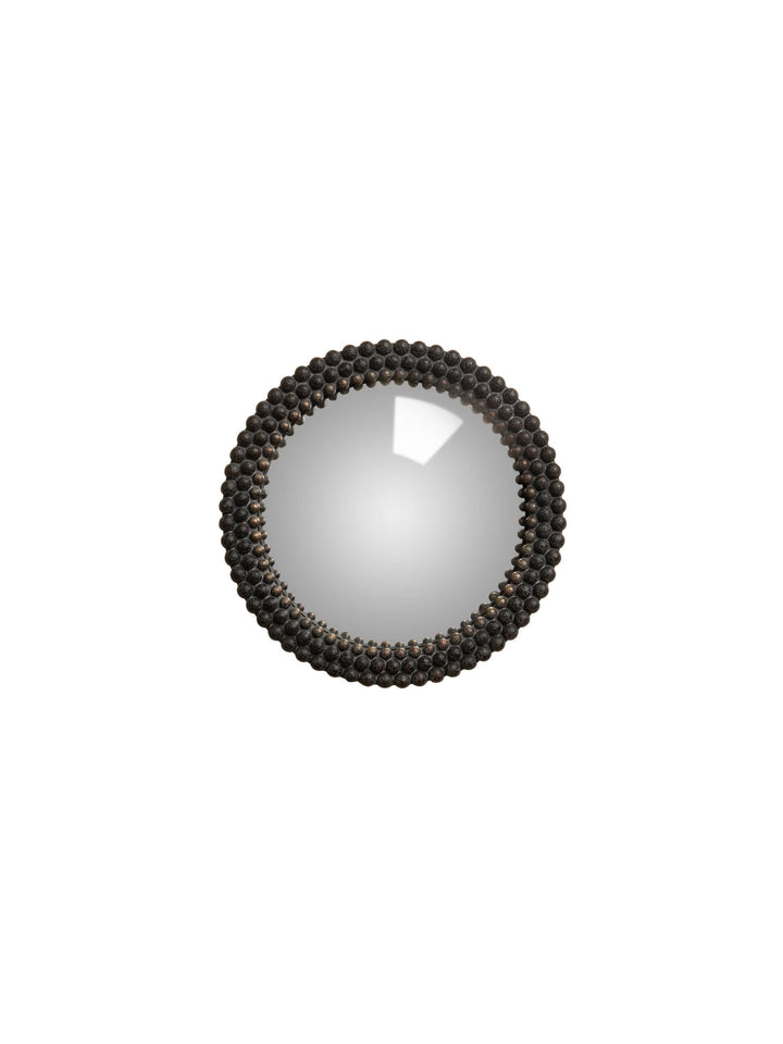 Small Black Beaded Convex Mirror