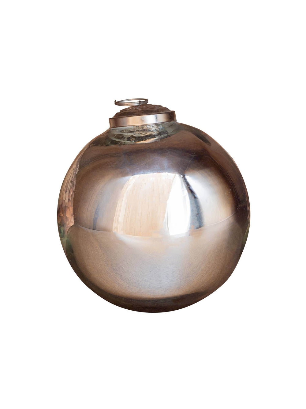 Glass Silver Ball Ornament - Medium - BUNKHAUS
