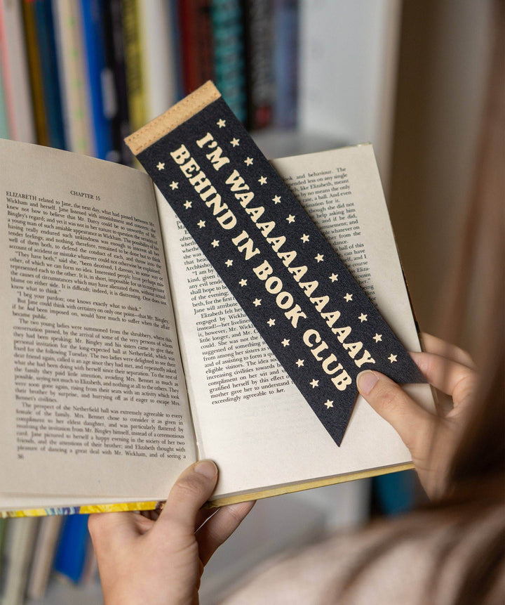 Behind In Book Club Bookmark - BUNKHAUS