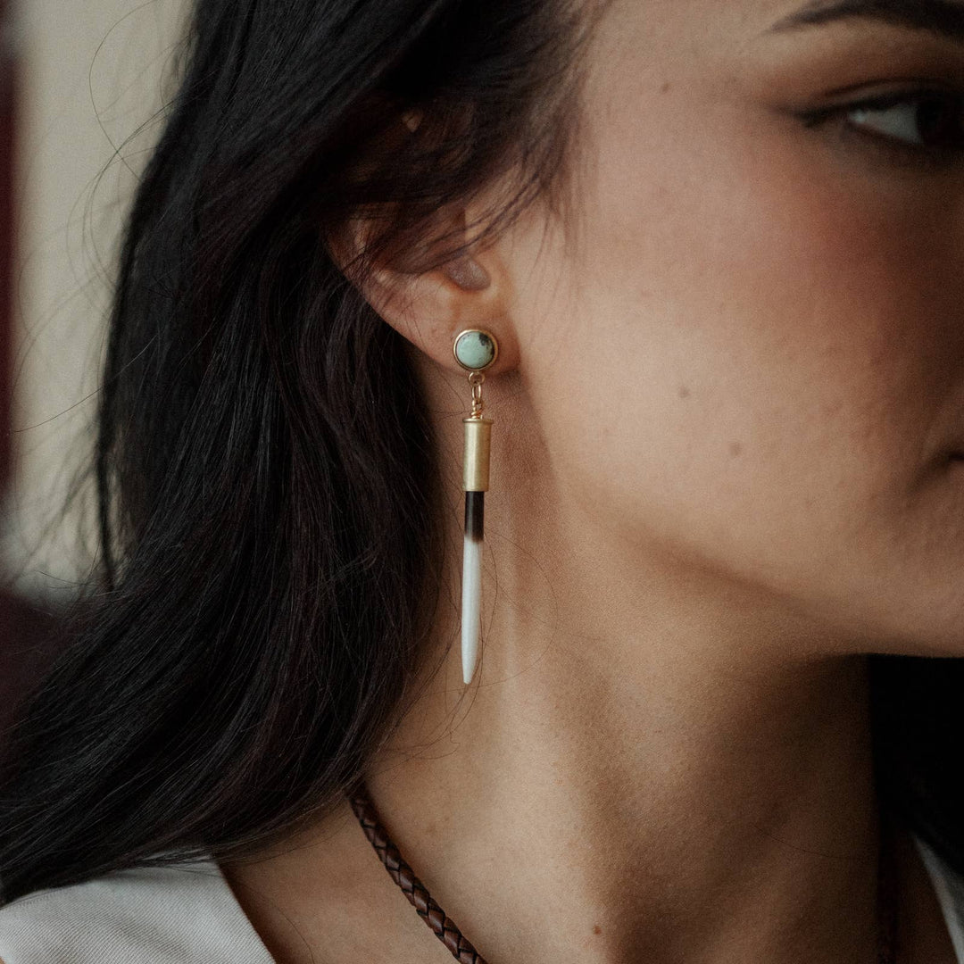 Turquoise Porcupine Quill Studs