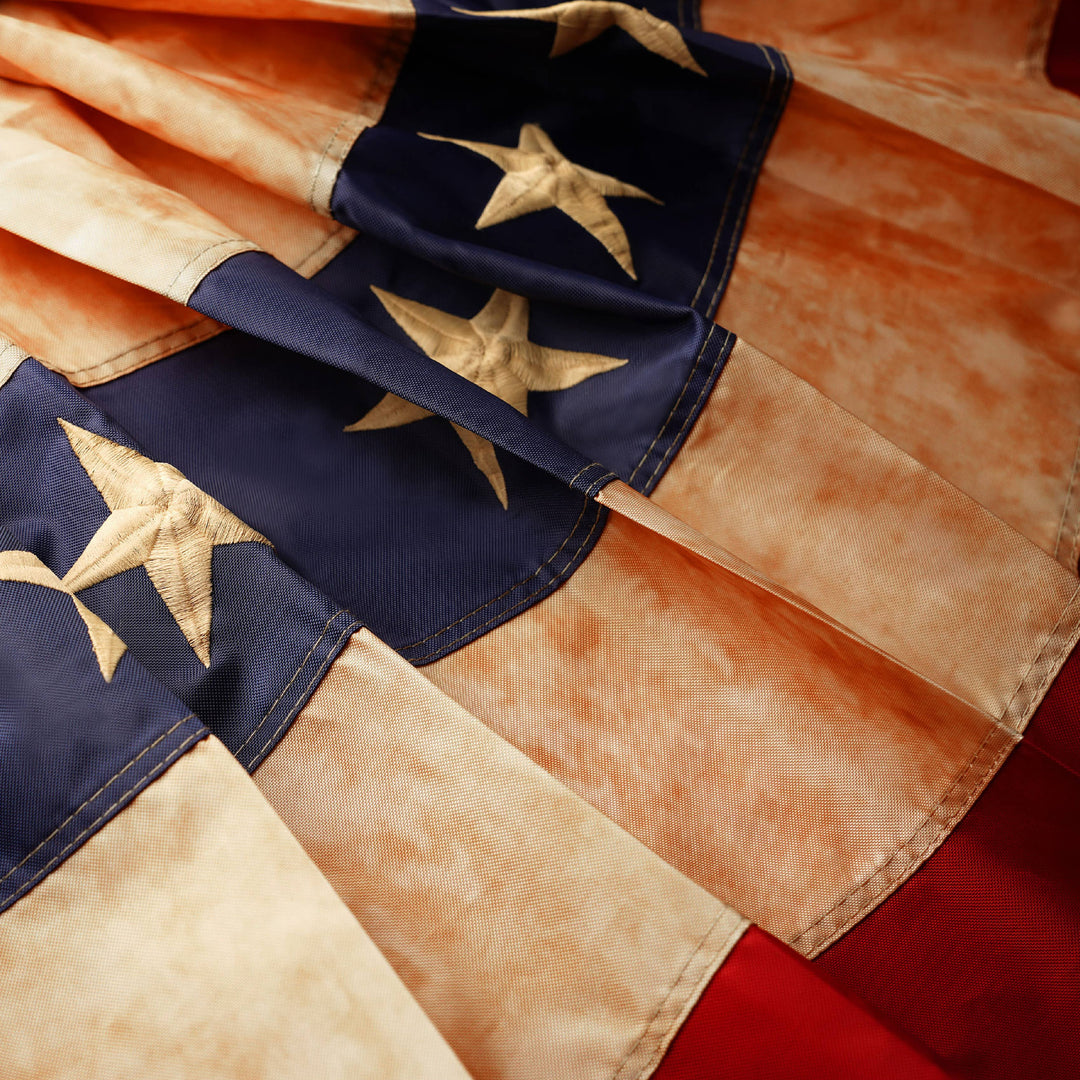 Tea-Stained American Flag Bunting — 3' x 6'