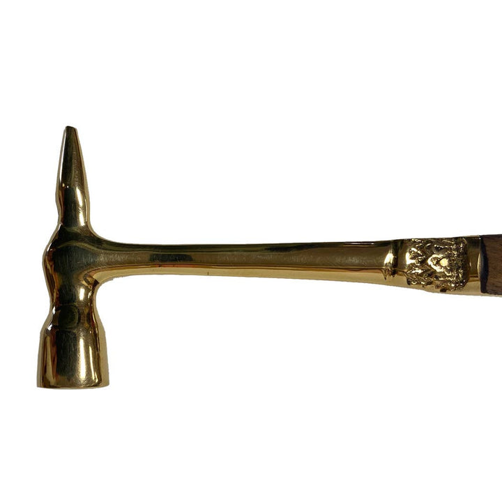 7-1/2" Brass Ice Hammer and Bottle Opener with Wood Handle