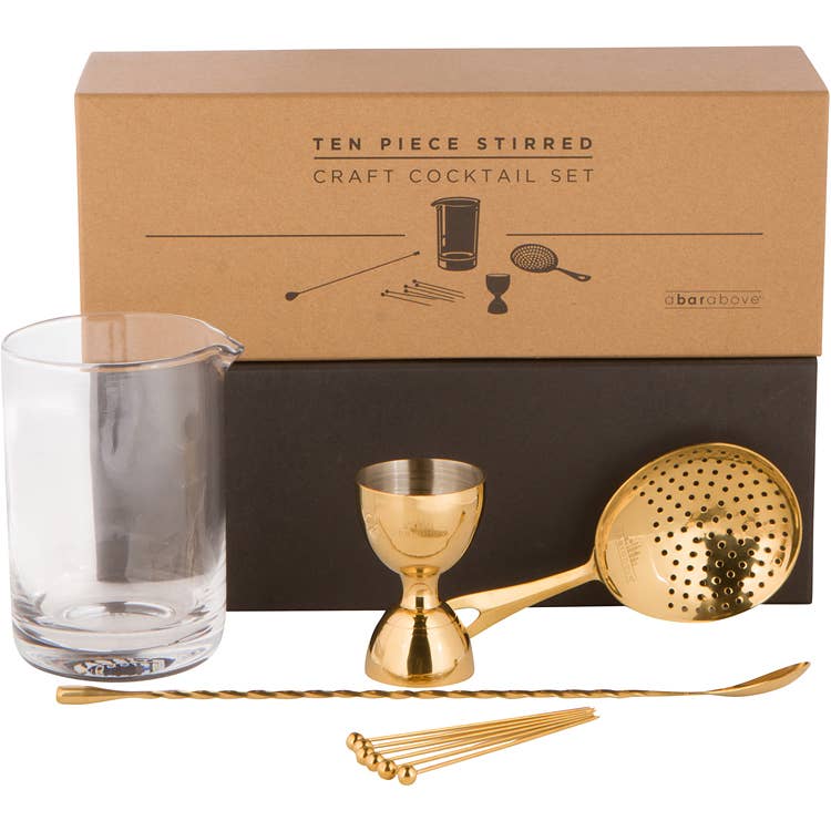 Craft Cocktail Set, 10 Piece Gold