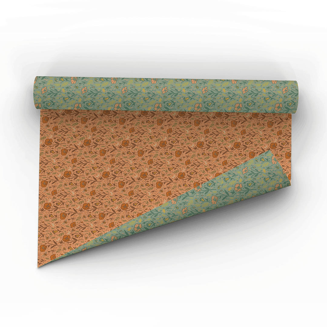 Recyclable Gift Wrap - Poppies - BUNKHAUS