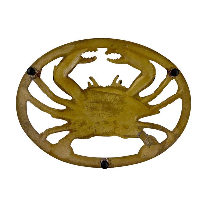 Antiqued Brass Crab Trivet