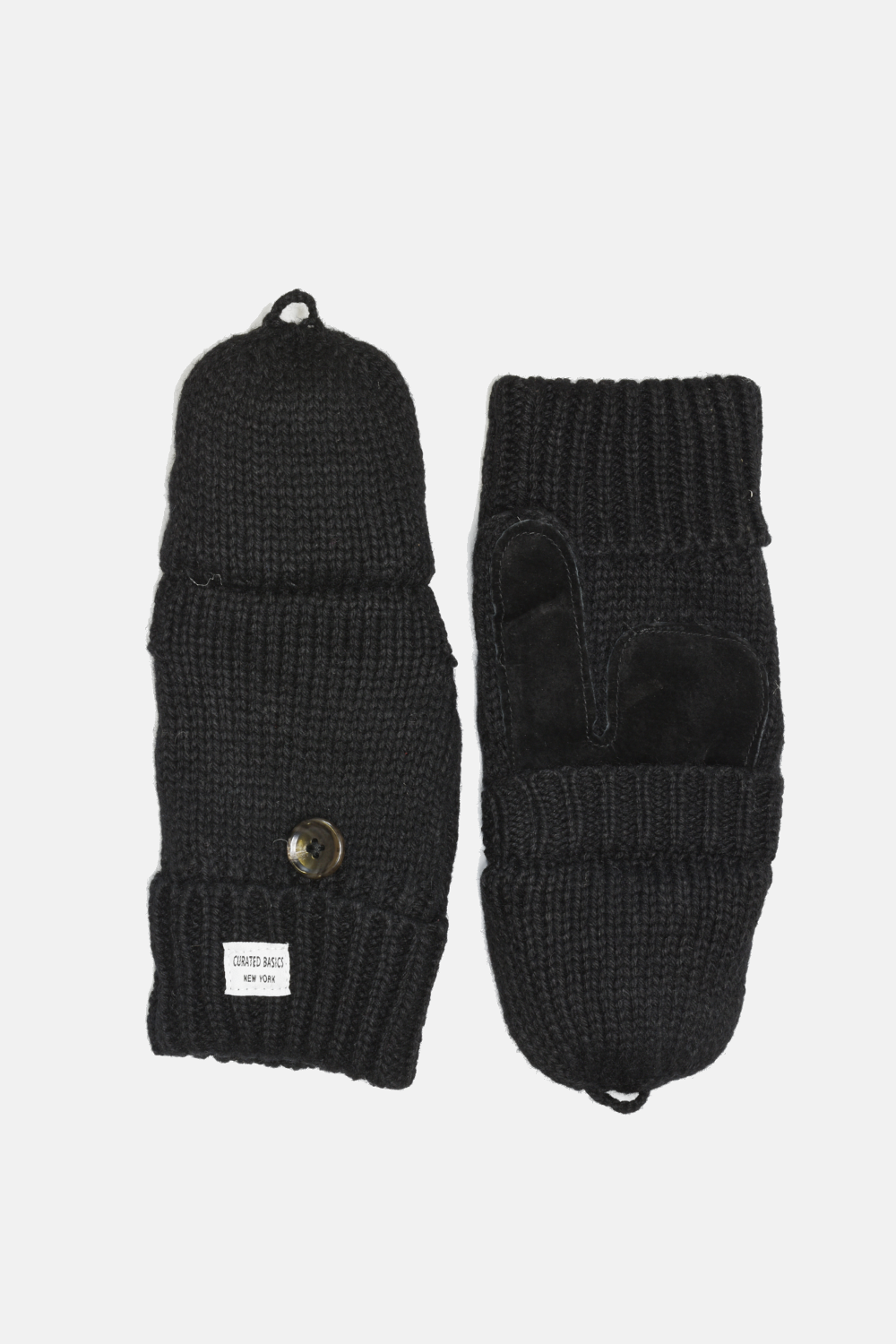 Black Wool Fingerless Gloves