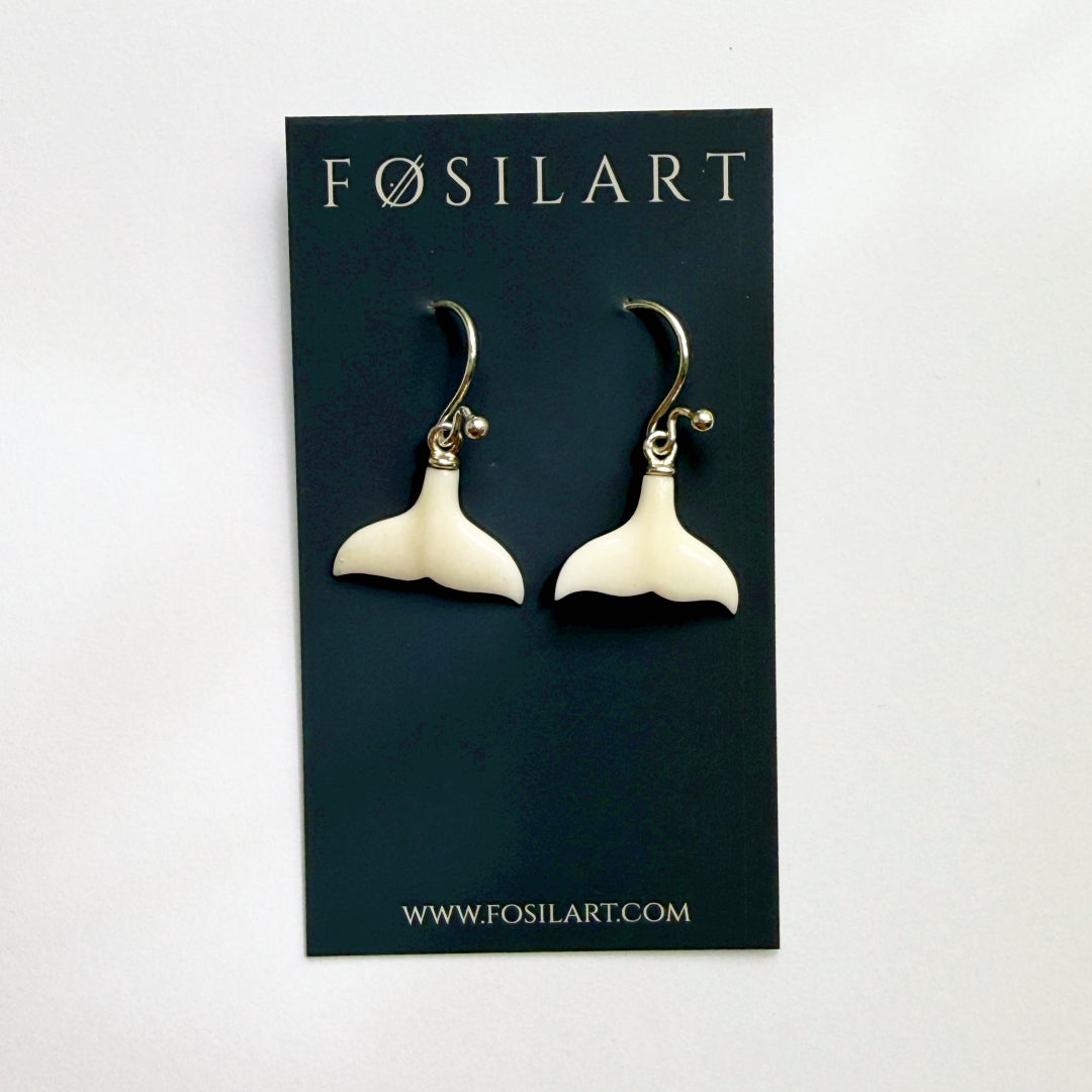 Bone Whale Tail Earrings