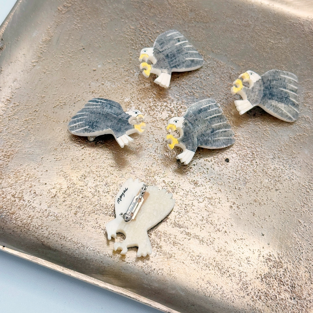 Rita Mayak — Walrus Ivory Flying Eagle Brooch