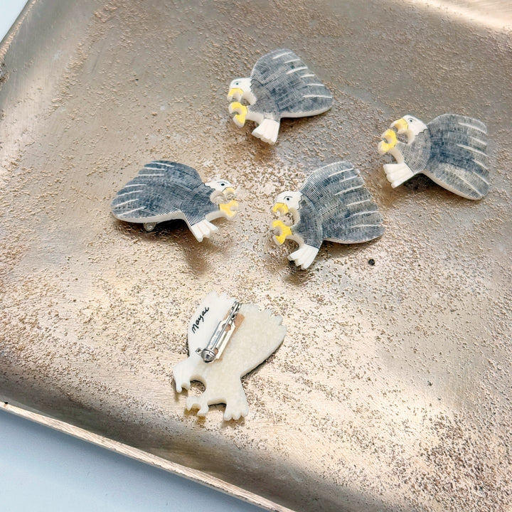 Rita Mayak — Walrus Ivory Flying Eagle Brooch