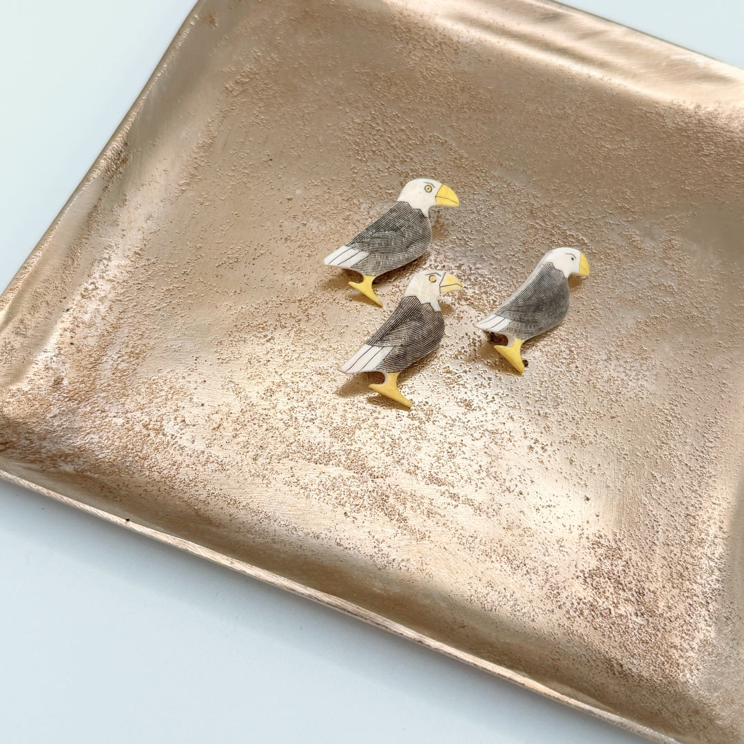 Rita Mayak — Walrus Ivory Standing Eagle Brooch