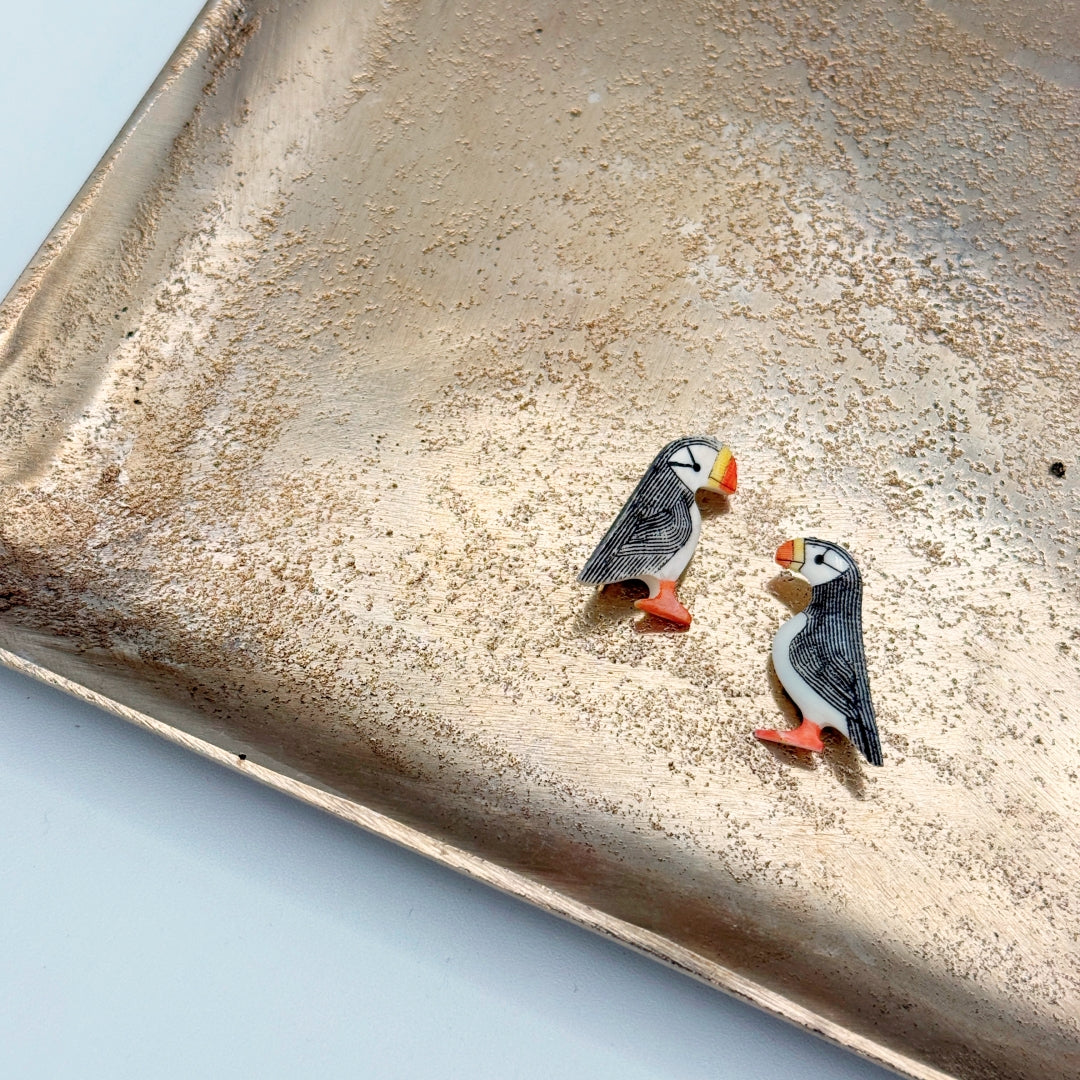 Rita Mayak — Walrus Ivory Standing Puffin Brooch