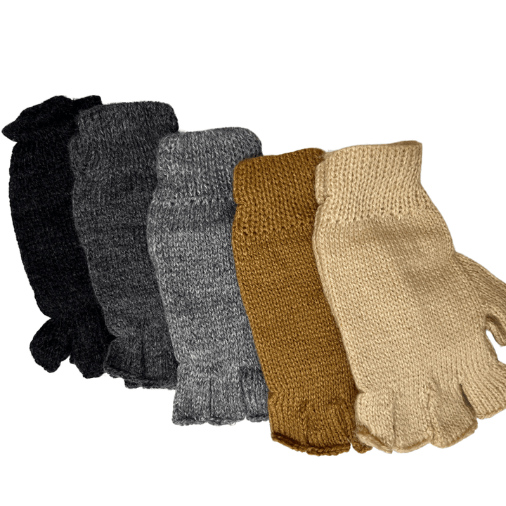 Solid Color Alpaca Fingerless Gloves - BUNKHAUS