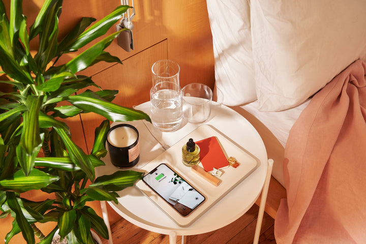 Italian Leather Wireless Charger with Valet Tray