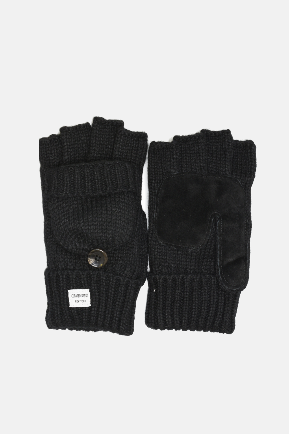 Black Wool Fingerless Gloves