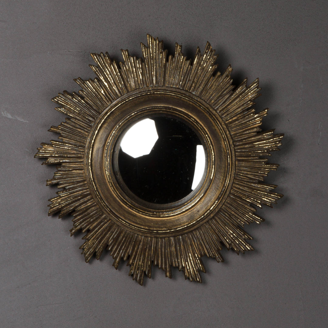 Antique Gold Sun Convex Mirror - BUNKHAUS