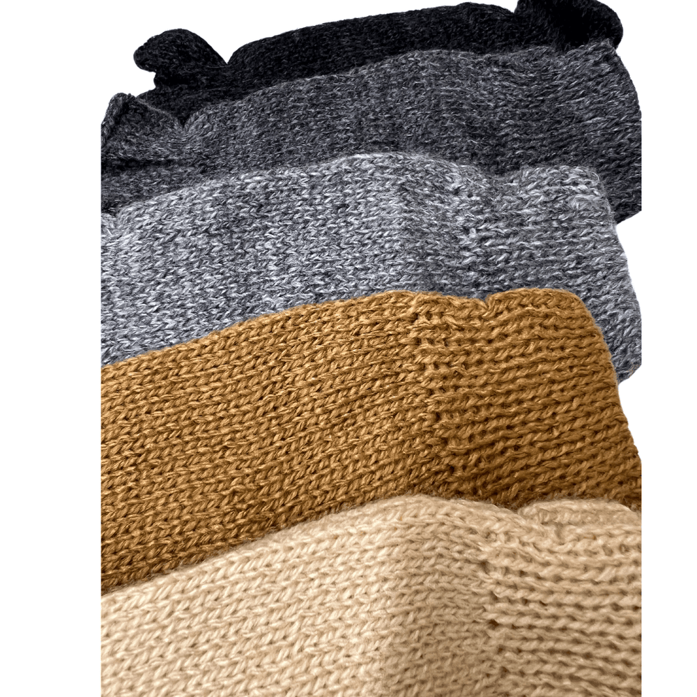 Solid Color Alpaca Fingerless Gloves - BUNKHAUS