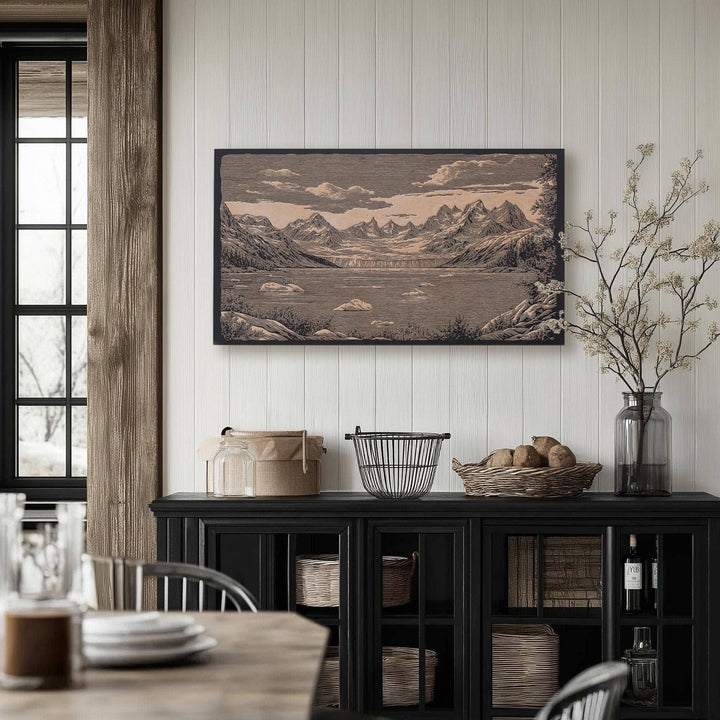 Glacier Bay Engraved Birch Wood Panel