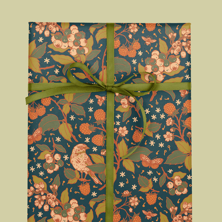 Recyclable Gift Wrap - Berries - BUNKHAUS