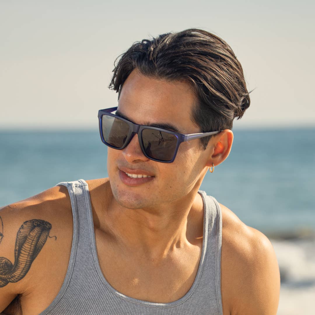 Blue Planet — Atlas in Matte Cobalt Blue / Smoke Polarized Lens