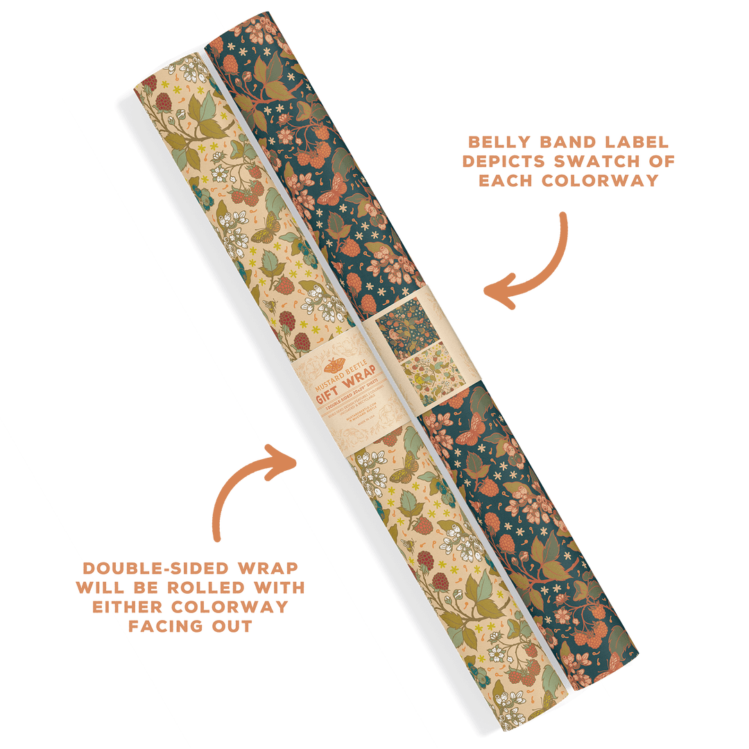 Recyclable Gift Wrap - Berries - BUNKHAUS