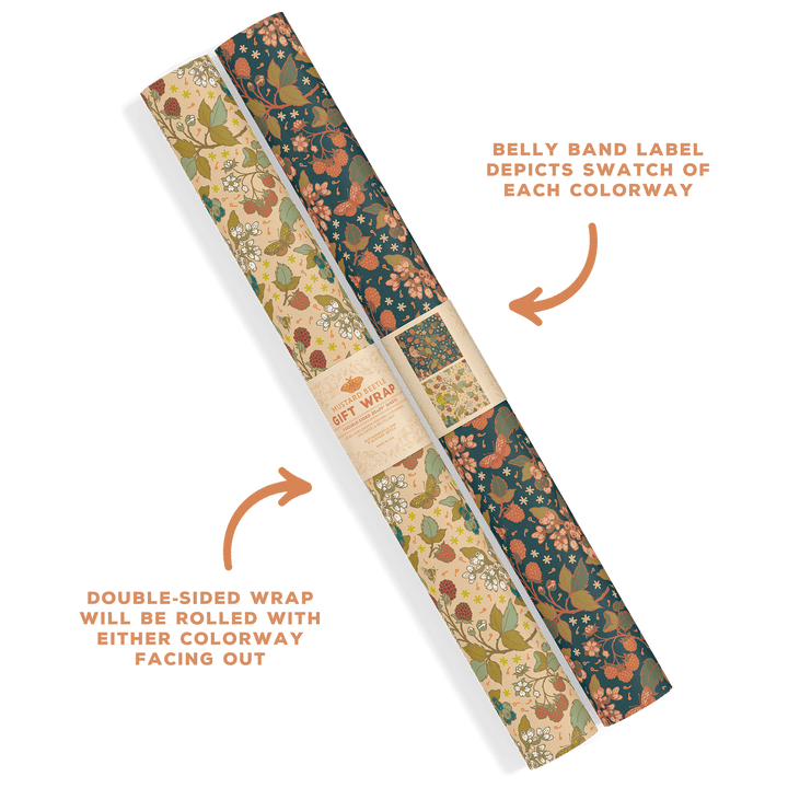 Recyclable Gift Wrap - Berries - BUNKHAUS