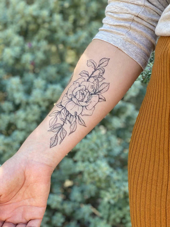 Rose Blossom Temporary Tattoo