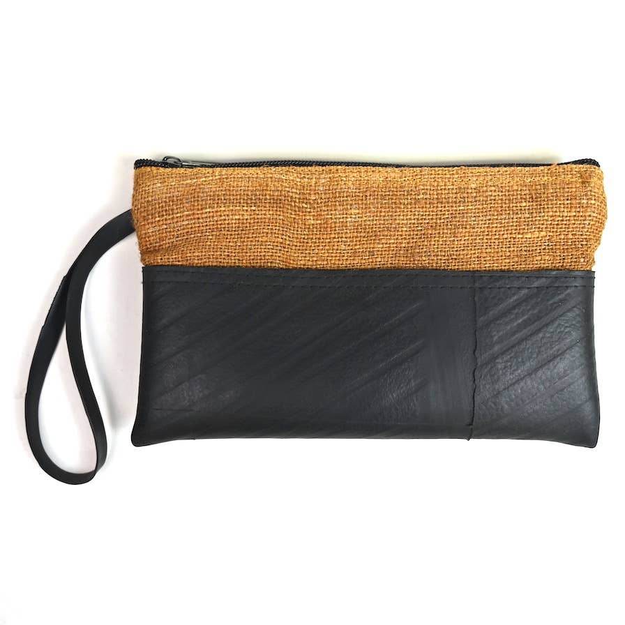 Vegan Recycled Inner Tube and Hemp Wristlet - BUNKHAUS
