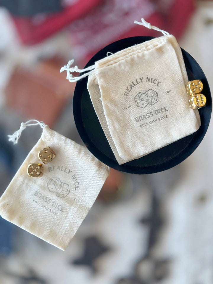 Really Nice Brass Dice - Set of 2 - BUNKHAUS