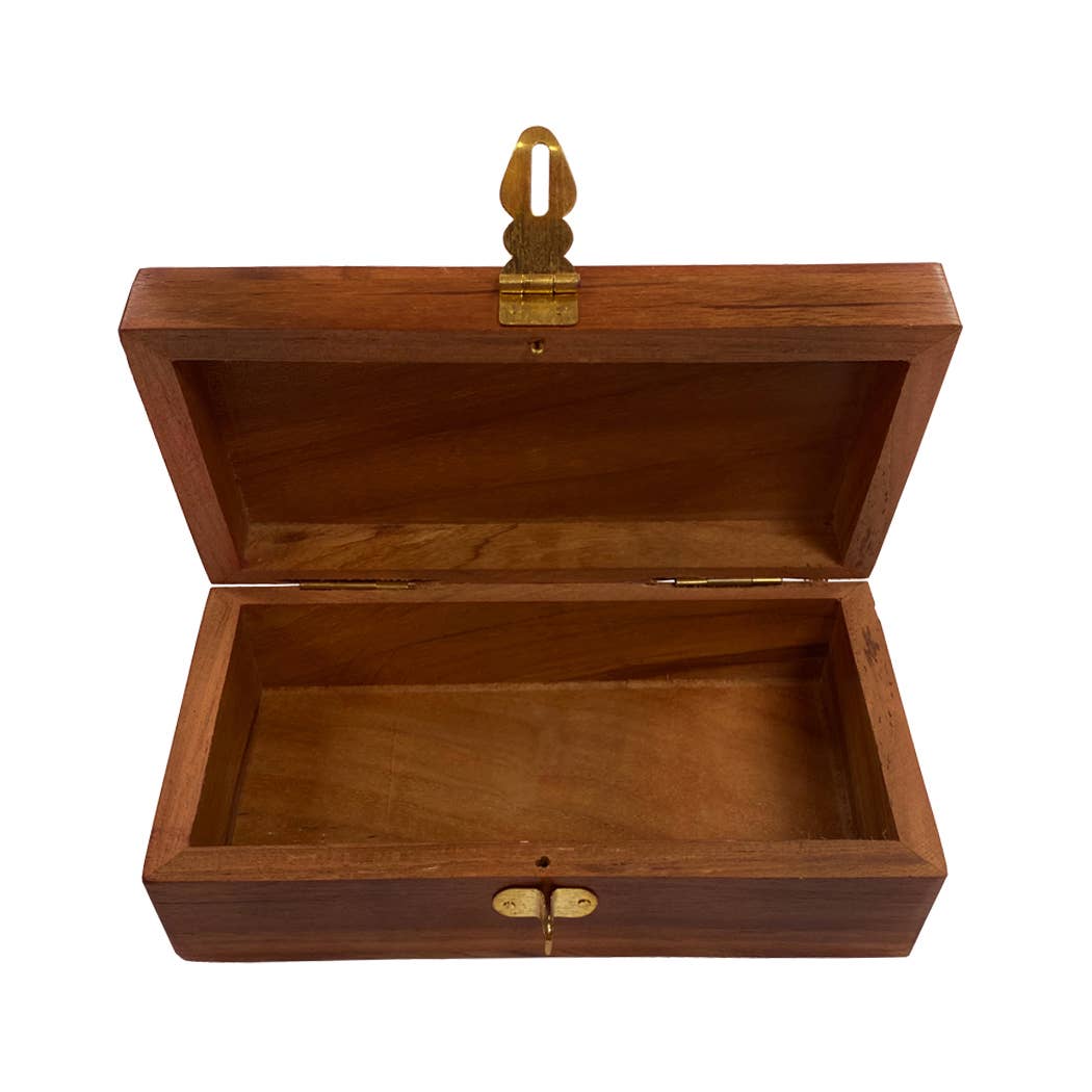 Wood Box with Humpback Whale Antiqued Brass Plate