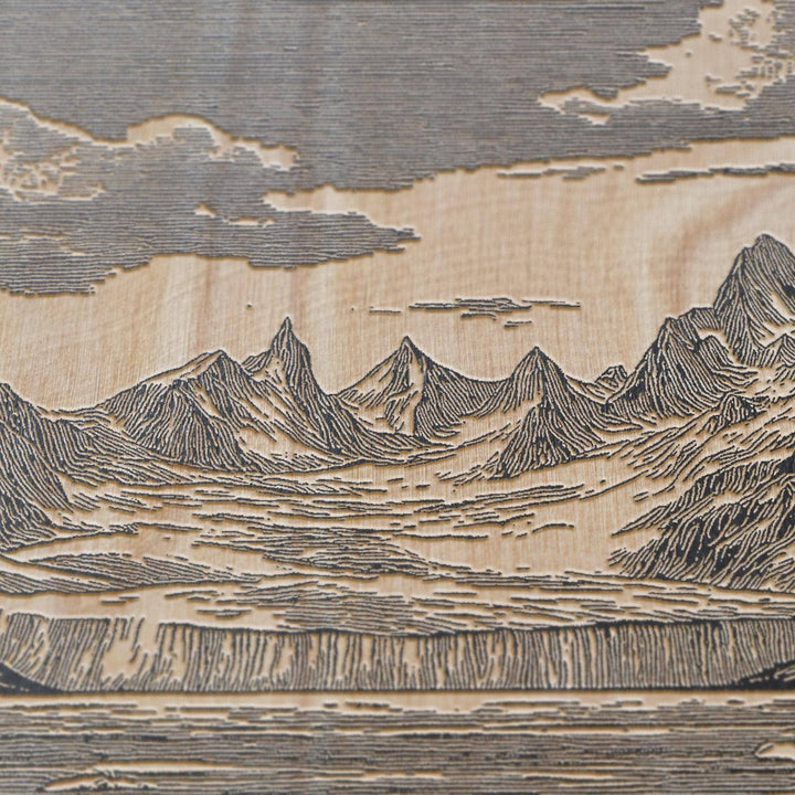 Glacier Bay Engraved Birch Wood Panel