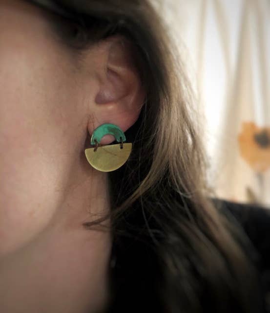 Arch Enamel Earrings Courtney Fischer Jewelry