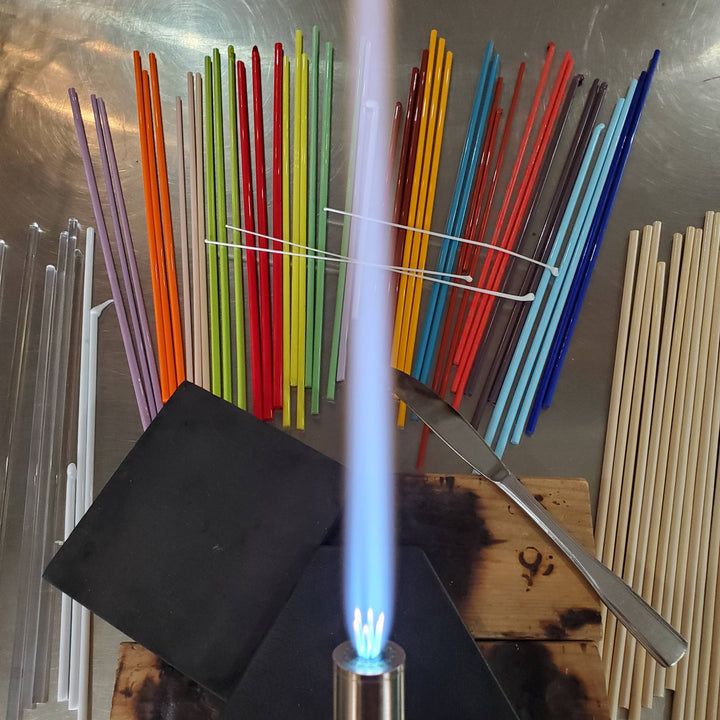 Glass Mushroom Plant Buddy - Dark Orange and Brown