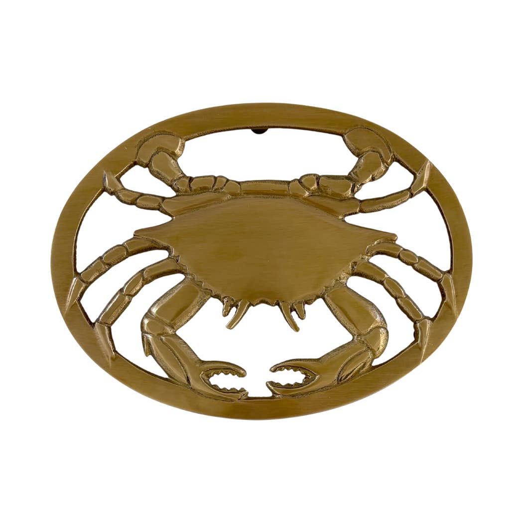 Antiqued Brass Crab Trivet