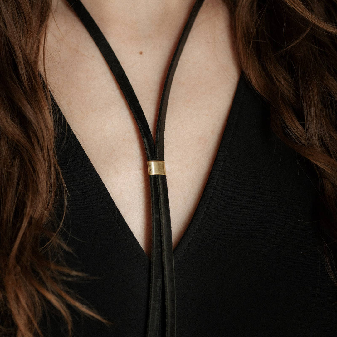 Carlile Bolo Tie - Natural & Brass