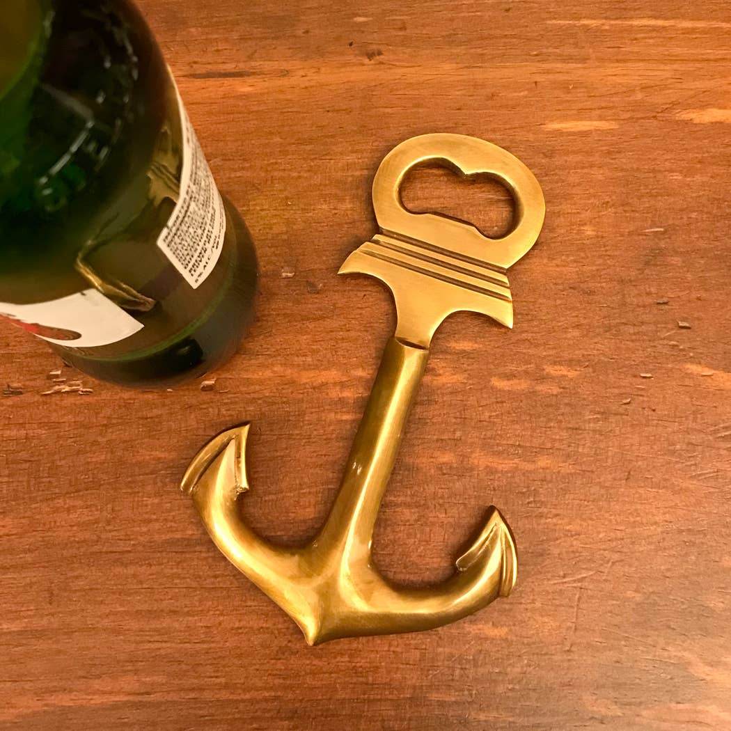 Antique Brass Anchor Bottle Opener - BUNKHAUS