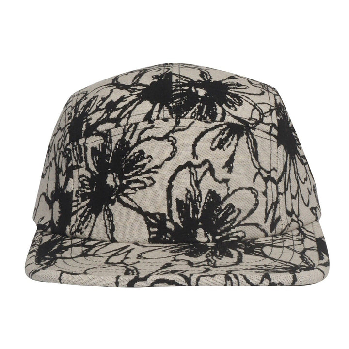 Abstract Flower Jacquard 5-Panel Hat