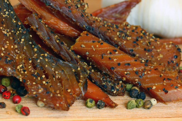 Pepper Garlic Salmon Jerky