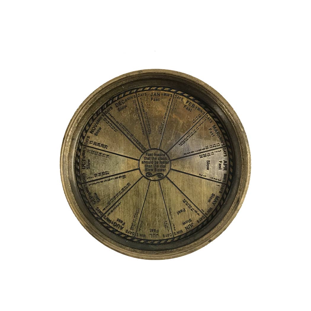 Antiqued Brass Pocket Sundial