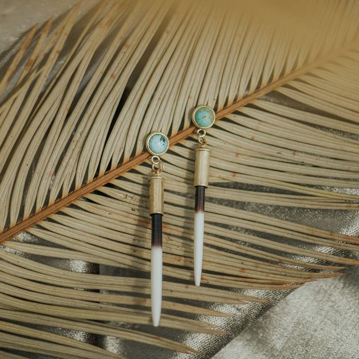 Turquoise Porcupine Quill Studs