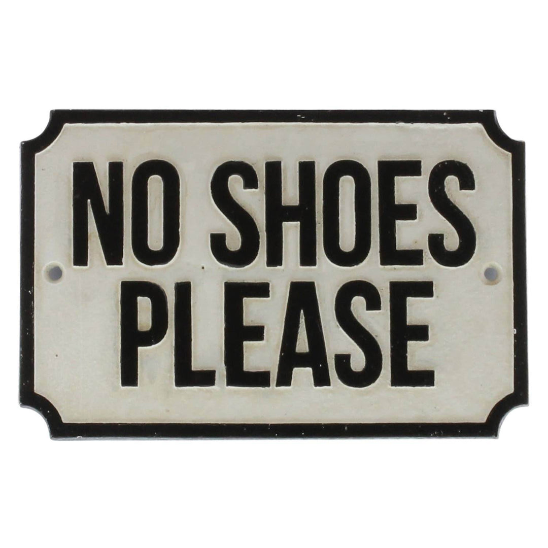 Cast Iron Sign - No Shoes Please - BUNKHAUS