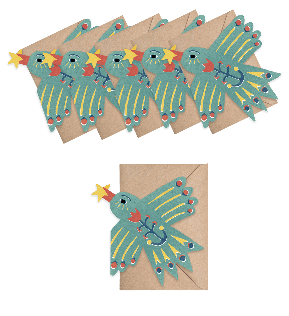Greeting Card - Messenger Bird Mini Cards - box of 6 - BUNKHAUS