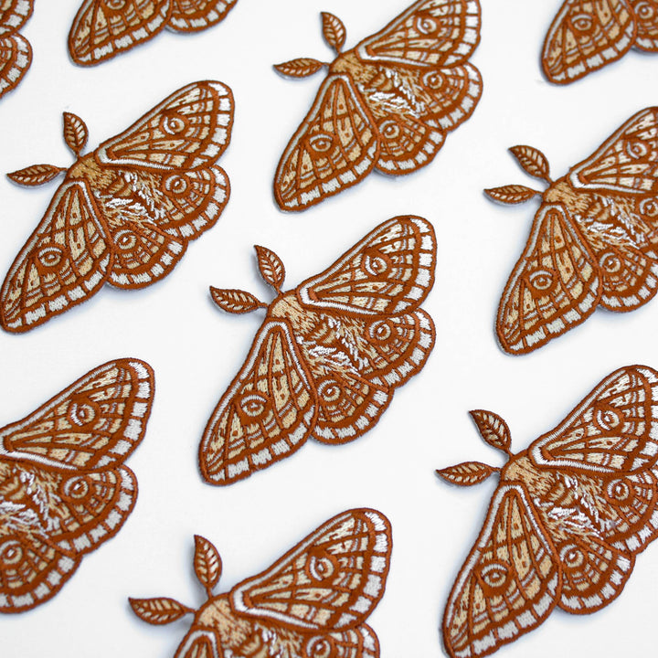 Emperor Moth Embroidered Patch Iron on Patch - BUNKHAUS
