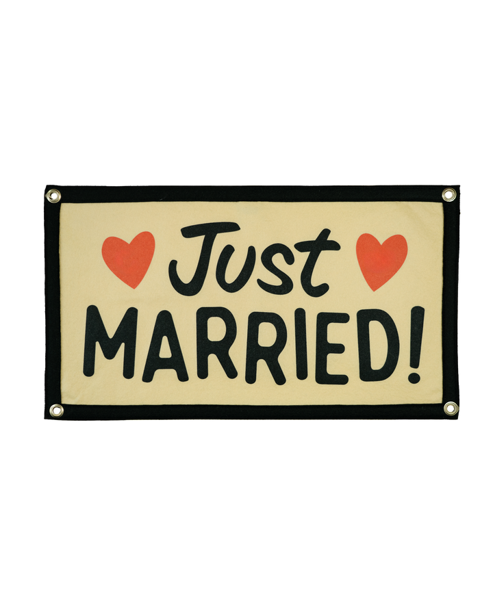 Just Married Camp Flag