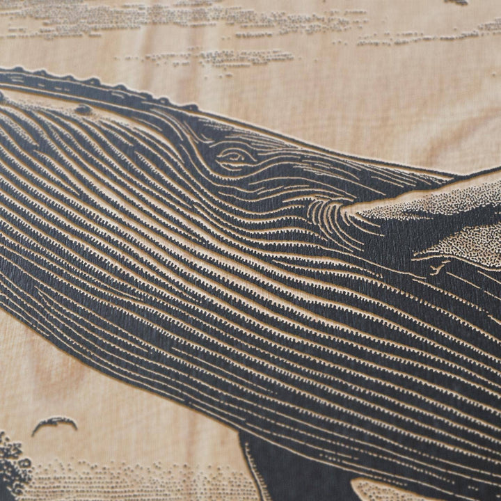 Humpback Whale Engraved Birch Wood Panel
