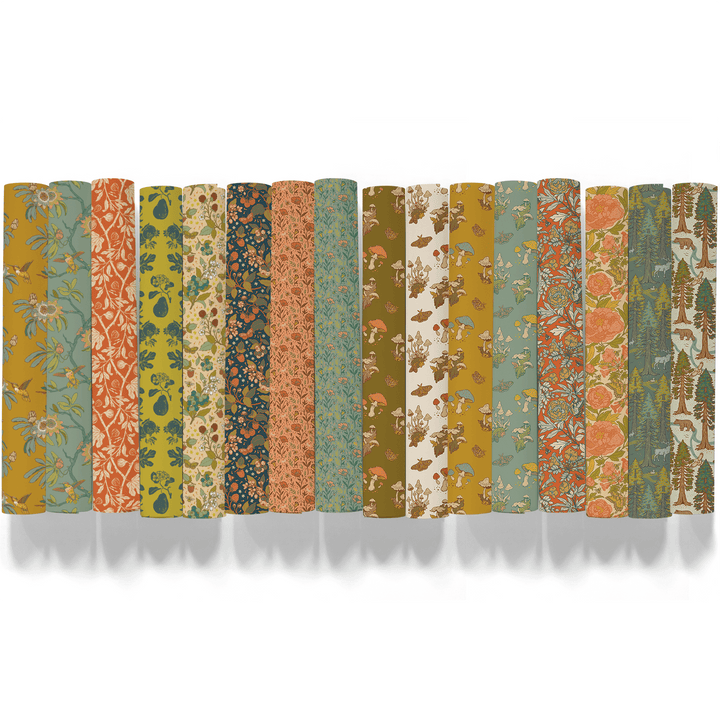 Recyclable Gift Wrap - Mushrooms Cream - BUNKHAUS