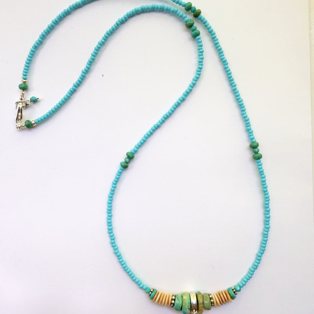 Polar Bear Turquoise Beaded Necklace