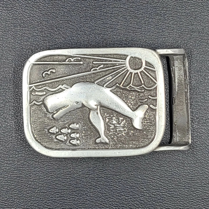 Vintage Pewter Whale Belt Buckle