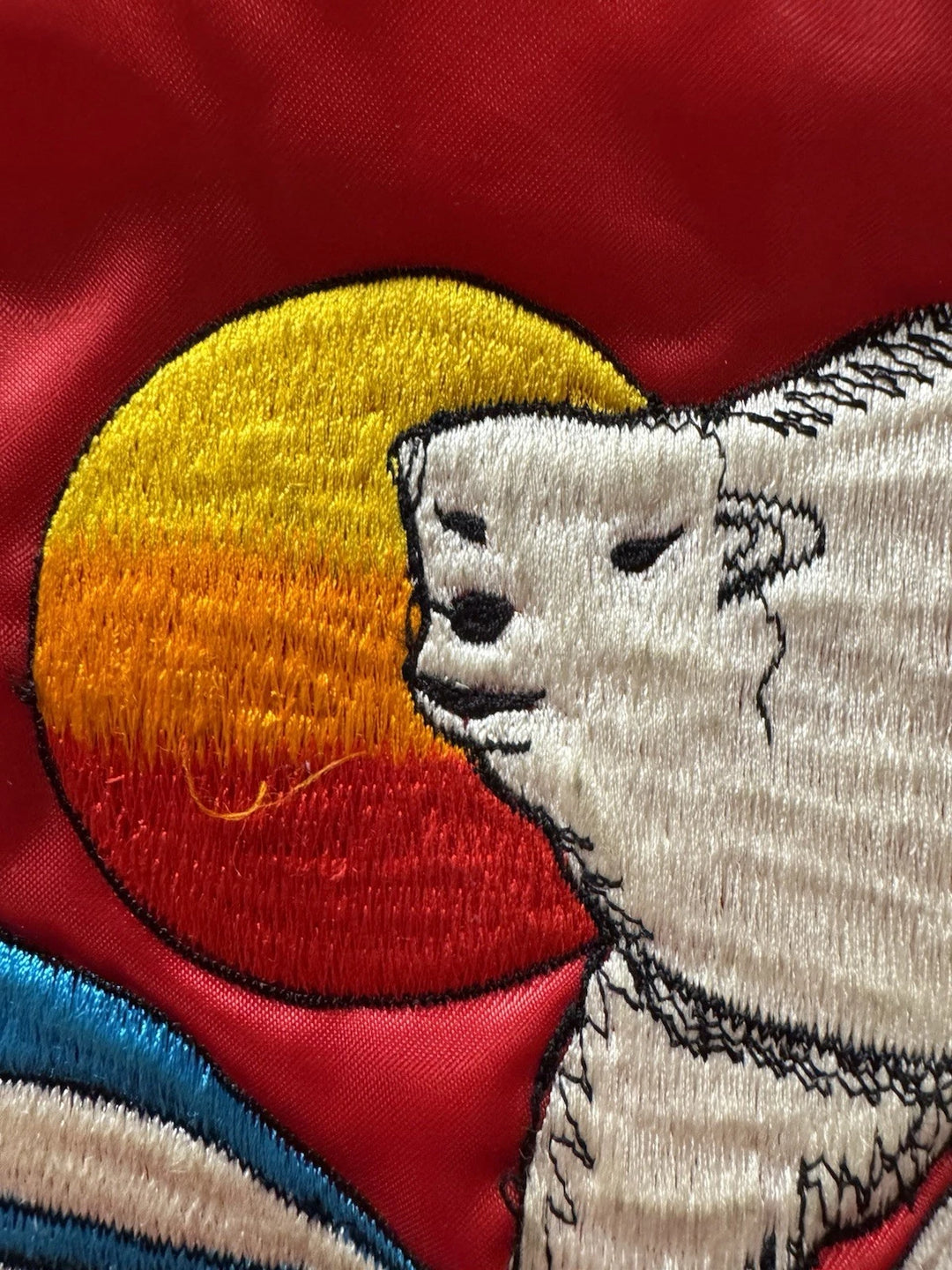 Vintage Satin Bomber Jacket - Alaska Polar Bear