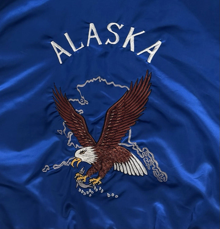 Vintage Bomber Jacket with Hood - Alaska Eagle